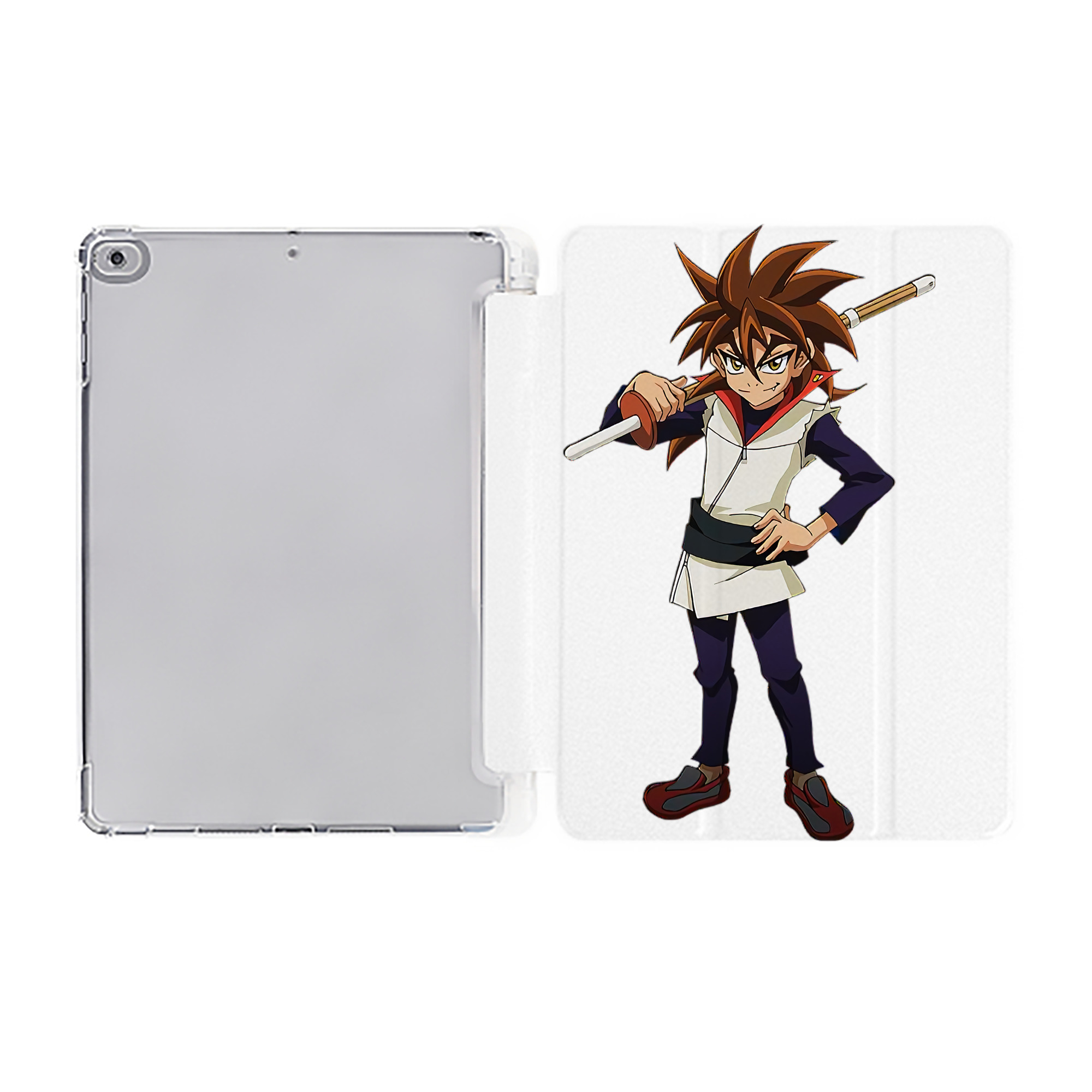 （画像用） 遊☆戯☆王 Yu-Gi-Oh! IPad ケース ペン収納付き 三つ折りスタンド PUレザー×シリコン 対応機種9.5/10.5/10.9インチ